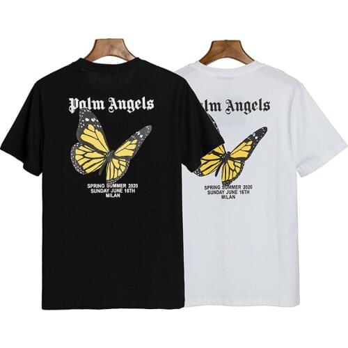Palm angels Trendy fashion personality all-match beautiful butterfly print casual T-shirt