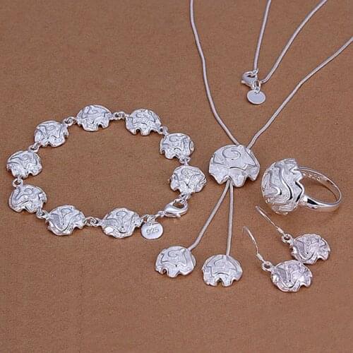 Sets Silver Plated Sets Silver Trendy Beautiful Jewelry Sets Roses Jewelry Wholesale Free Shipping zmxnu LS297