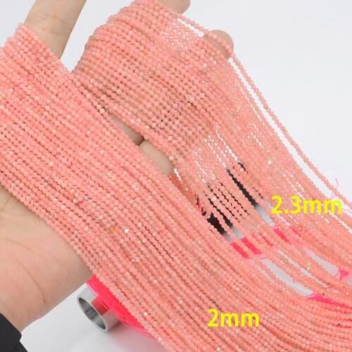Natural Rhodochrosite Faceted Round Beads 2mm,2.3mm