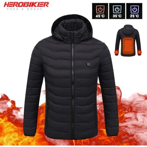 HEROBIKER 2021 New Motorcycle Jacket Men Autumn Winter USB Infrared Heating Jacket Moto Jacket Thermal Motorbike Riding Jacket H