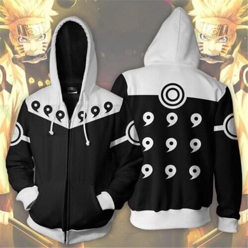 New Summer Anime Naruto Printing The Sharingan Hoodies Pullover Sweatshirt Harajuku Hip Hop Zipper Hoodie Thin Clothing
