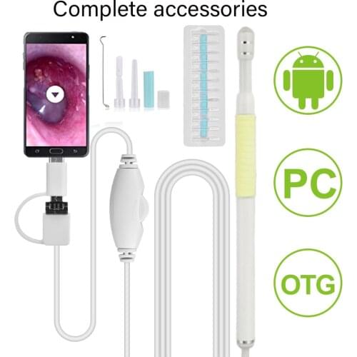 Otoscope Professional Ent Visual Mini Ear Endoscope 5.5mm USB Earpick Scope Camera Earwax Removal Tool Clean Ears for Android