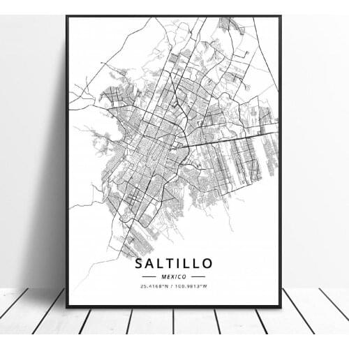 Saltillo Juarez Culiacan Hermosillo Merida Torreon Cuautitlan Izcalli Mexico Map Poster