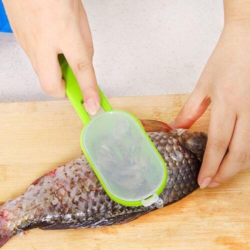Practical Fish Scale Scraper Brush Easy Clean Remove Fish Scales Skin Scraping Graters Safe Scraping Peeler Knife Kitchen Tools