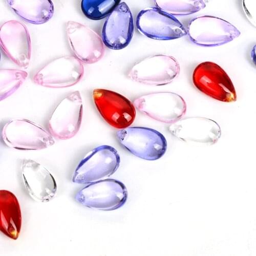 Transparent Teardrop Shape Crystal Beads Loose Spacer Czech Glass Beads for Jewelry Making Lampwork Beads 8*14mm DIY Materials