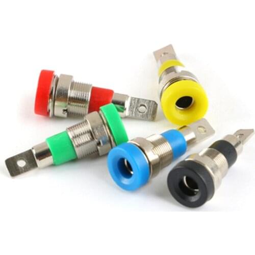 10pcs 4mm Banana Socket 60V/24A Binding Post Panel mount Test Probe Connector Jack socket Terminal M4*28