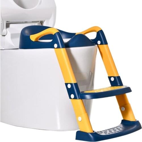 New Portable Folding Toilet Seat Potty Chair Child Non-Slip Potty Training Seat with Adjustable Step Stools Ladder Urinal