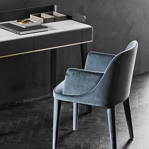 Nordic solid wood dining chair light luxury home restaurant designer chair backrest simple modern makeup negotiation armchair