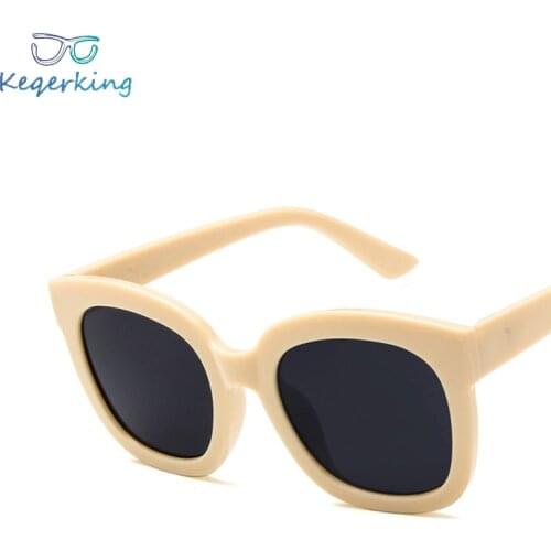 Fashion Retro Big Frame Square Sunglasses Brand Designer Mirror Lens Cat Eye Sun Glasses For Female oculos de sol ZA-97
