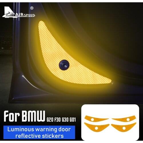 AIRSPEED for BMW 3 Series G20 F30 5 Series G30 X3 G01 Accessories Interior Trim Door Luminous Warning Light Reflective Sticker