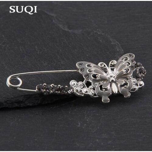 Vintage large pins butterfly enamel pin and brooches center collar lapel pins Stars Crown rhinestone brooch jewelry accessories