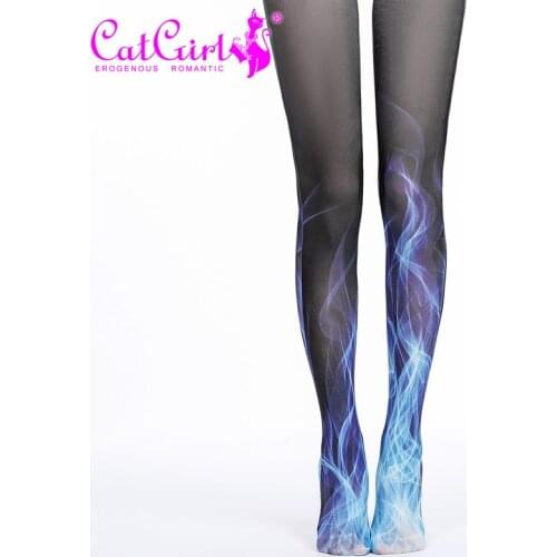 High Quality New Designs Print Tights Blue Pantyhose