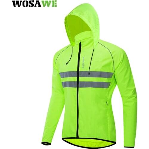 WOSAWE Cycling Jackets High Visibility Waterproof Windbreaker Sports Clothes Reflective Rain Resistance Motocross Coat Unisex
