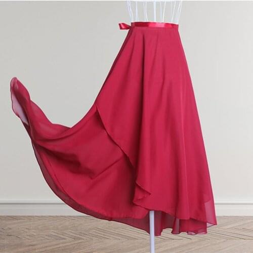Latin dance skirts Ballet Tutu Chiffon Skirt Dance Wrap Scarf Practice Leotard For Women professional ballet Dress Adult