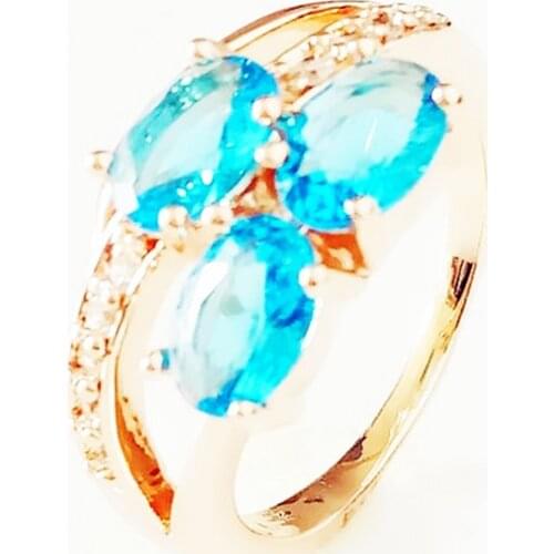 New Fashion Rings Designs for Women Bohemia Style Women Anniversary Jewelry Light Blue Stone Wedding Bands Rings