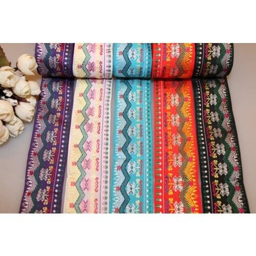 10yards/lot wide 4.5cm Woven Jacquard Ribbon Flower pattern 5color Craft Cotton
