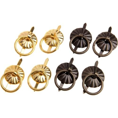 12Pcs Antique Furniture Cabinet Knobs and Handles Kitchen Drawer Cupboard Pull Handles Ring Knobs Furniture Fittings Bronze/Gold
