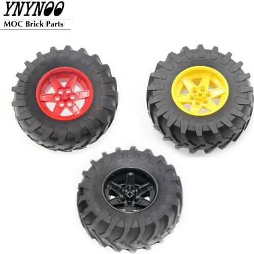 2Pcs/lot High-Tech Wheel 107*44mm ZR Rim Wheel+Tyre Hub 23798+15038c05 fit with 42054 MOC Building Blocks Bricks Car kids gifts