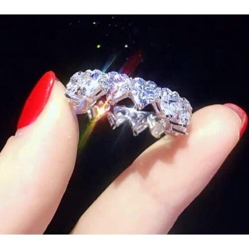 2020 New Promise Ring 100% Real 925 sterling Silver Diamond Engagement Wedding Band Rings For Women Party Jewelry