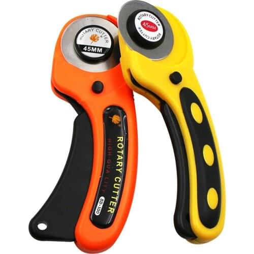 45mm Rotary Cutter Knife Safety Leather Cutting Tool Paper Fabric Craft Cutter Circular Blade DIY Patchwork Sewing Quilting