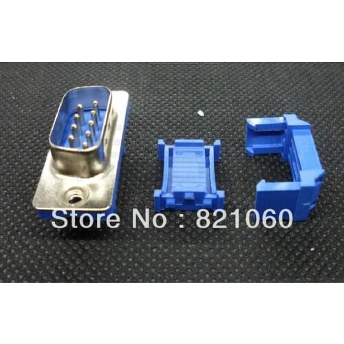 50PCS DB9 crimp pressure line 9-pin male connector punctured