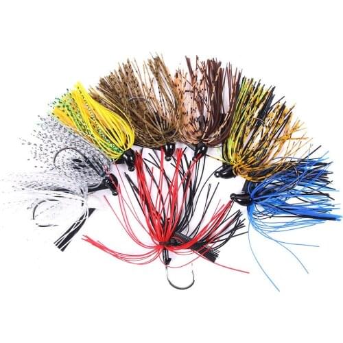 8Pcs Skirt buzzbait Isca Spinner Bait Fishing Lure with Rubber Beard Pike Rubber Artificial Wobbler