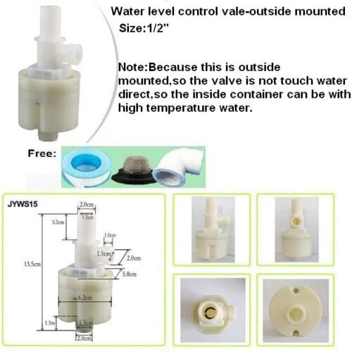 Free Shipping 1/2" Top inlet Built-in/outside Mounted Automatic Float Valve Water Level Control Valve For Water Tank Pool