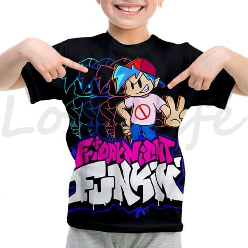 Friday Night Funkin T-shirt Toddler Girls Summer Tops Kids Kawaii Clothes Tees Fashion Baby Boys T Shirts 3D Chidren tshirt