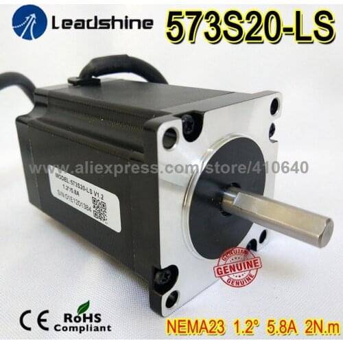 NEMA23 Leadshine 3 Phase 1.2 degree Hybrid Servo Motor 573S20-LS WITH LONGER SAHFT 2.0 N.m torque And 2.2 Meter Cable