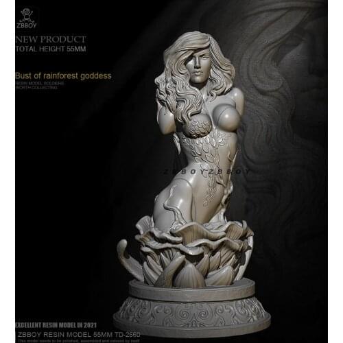 H55mm Resin bust model kits figure beauty colorless and self-assembled TD-2660