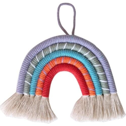 Good Design Handmade Morden Woven Tassel Rainbow Wall Hanging Ornaments