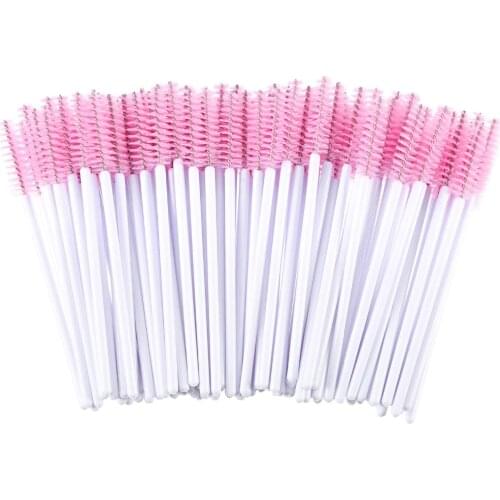 Disposable Mini Mascara Wands Applicator White Handle Eyelash Brush Set 500pcs Eye Lashes Extension Tools