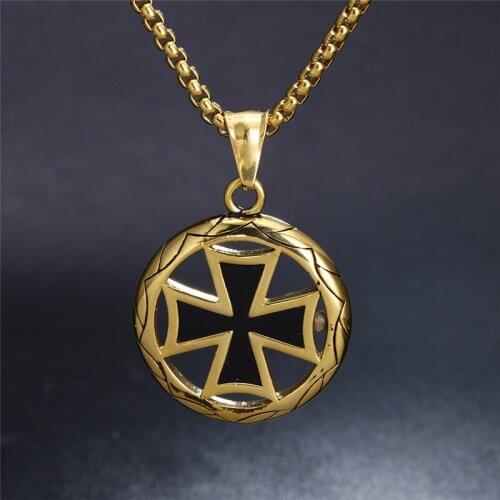 Male Titanium Steel Jewelry High Quality Stainless Steel Jesus Cross Pendant Necklace For Men Christian Religious Gifts