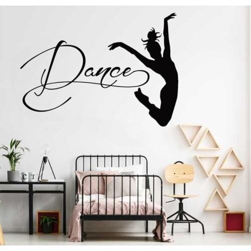 Custom Name Dancer Silhouette Wall Decal Vinyl Dance Studio Personalised Sign Dancing Wall Decals, Dancer Gifts for Girls LC1673
