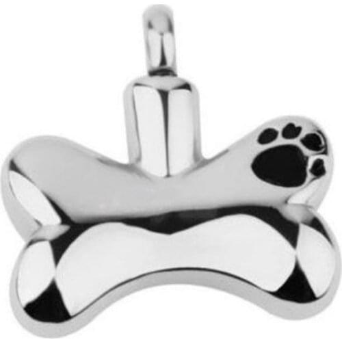 Stainless Steel Mirror Polish Dog Bone Memorial Urn Charm Pet Cremation Pendant DIY Jewelry Makings Keepsake