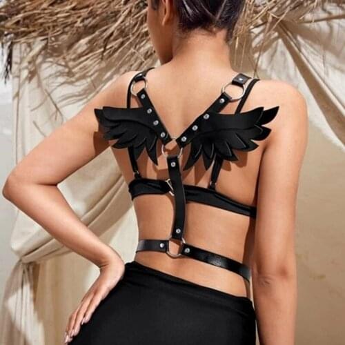 2021 New Punk Women Sexy PU Leather Women Body harness belt Bondage Sculpting Harness wing Waist Belt Straps Belt for Girls