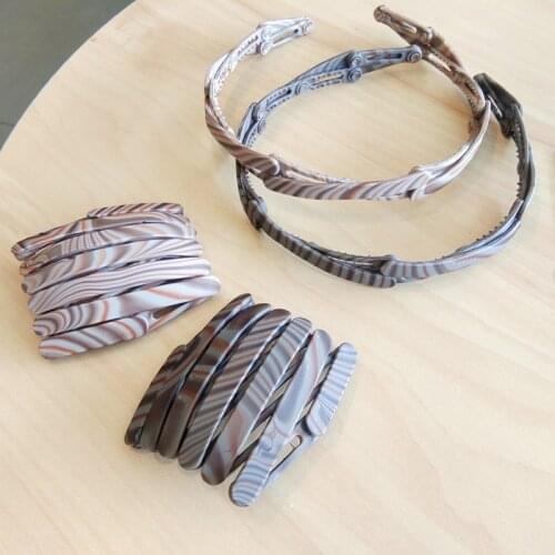 Foldable Hair Hoop Resin Solid Head Hoop Fashion Portable Collapsible Head Hoop For Travel Make Up Telescopic Matte Hairbands