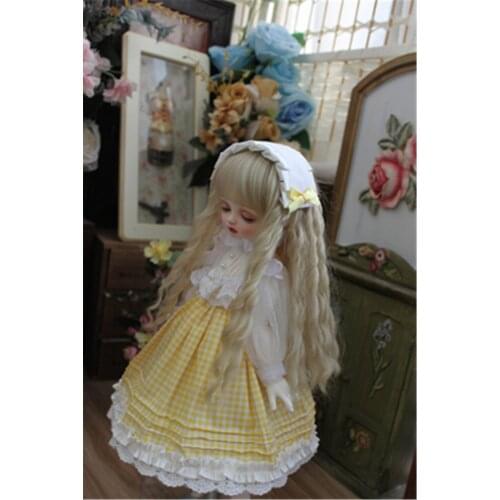 BJD Doll Clothing fits in a 1/3 1/4 1/6 Blythes Size yellow serval outfit with idyllic style doll accessories (Skirt + Tiara)