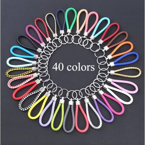 1 PCS PU Leather Braided Woven Rope Keychain DIY Bag Pendant Key Chain Holder Key Car Trinket Keyring For Men Women Gift Jewelry