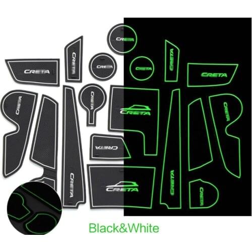 Rubber mat door mat anti-slip Cup pad Interior decoration Gate slot pad Car Accessories For hyundai creta ix25 2017 2018 2019