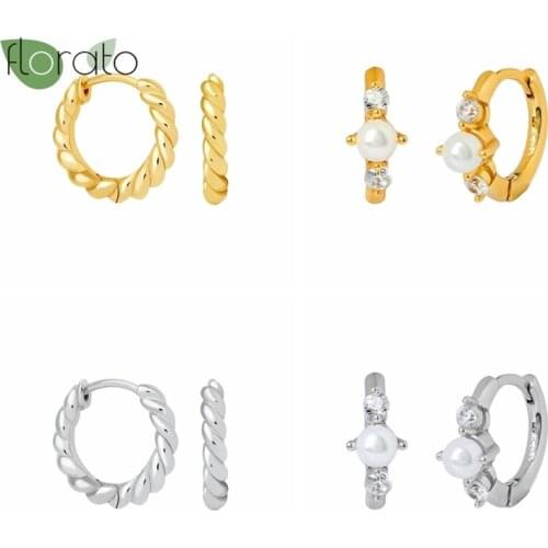 925 Silver Ear Buckle Earring Pendientes Minimalist Sparkling Zircon Loop Earring Fine Jewelry For Woman Ladies Girl Charming