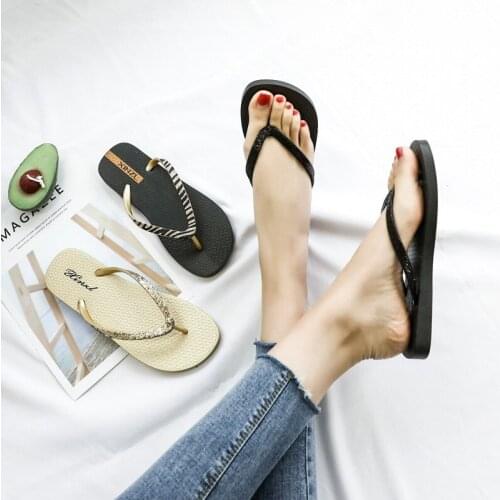 Flip Flops Fashion Women Flat Heel Beach Antiskid Casual Hollow Out Black Flip Flop house slippers girls slippers
