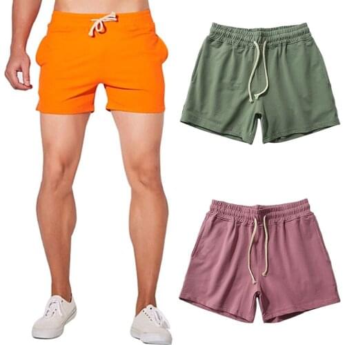 New Summer Mens Fashion Jogger Sweat Shorts Undershirt Casual Solid Color Gym Running Workout Athletic Pants Male Shorts M-2XL