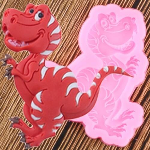 3D Animals Dinosaur Silicone Molds Baby Birthday Fondant Cake Decorating Tools Candy Clay Chocolate Gumpaste Moulds