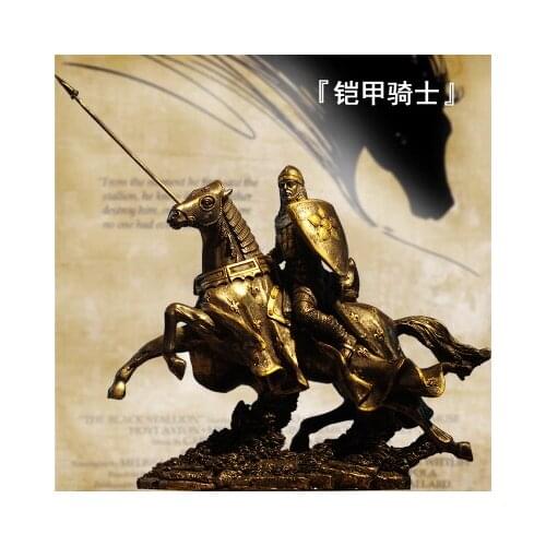 Medieval Samurai armor model retro Rome armor warriors creative crafts ornaments Knight horse statue Retro decoration