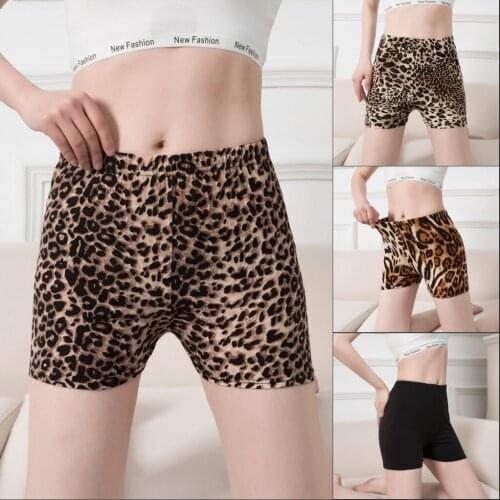 Spring and Summer Thin Three-point Pants, Meat Tight Safety Pants, Panties, Leopard Print Underpants, Sexy, Thin and Fashionable