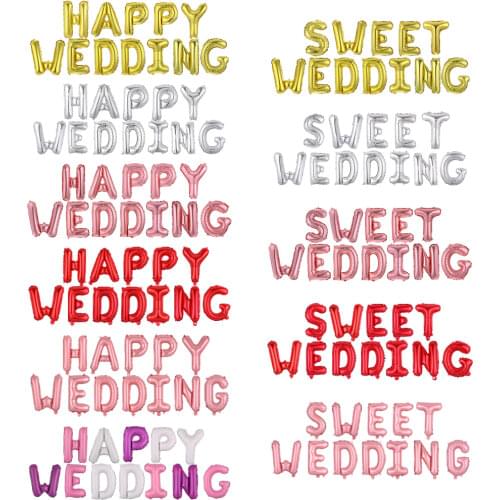 12pcs Rose Gold Happy Wedding Letter Foil Balloon Anniversary Decoration Baby Shower Valentines Day Party Bride Balloon Supplies