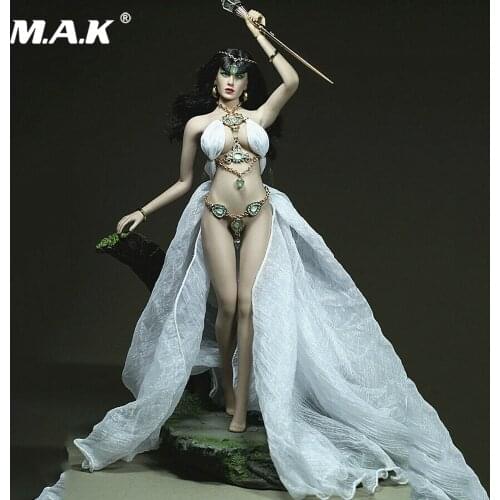 1/6 Sexy Female Clothes White Goddess Dress Clothes Cane Accessories Model For 12inch Phicen Big Bust Female Action