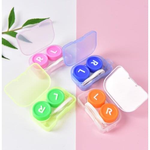 1pc Simple Transparent Portable Contact Lens Case Storage Box Holder Container