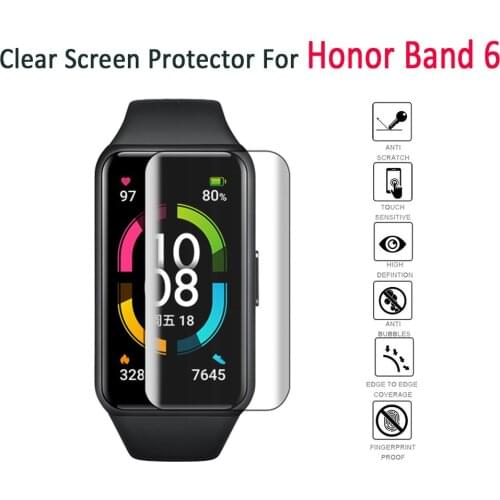 10PCS Clear Hydrogel Screen Protective Soft Films for Huawei Honor Band 6 Full Screen Protector Film Smart Watch